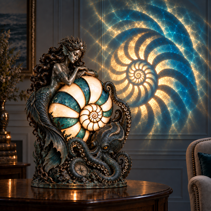 🌊 Moon Tide Mermaid Nautilus Lamp™ – Enchanting Ocean Glow for Your Home