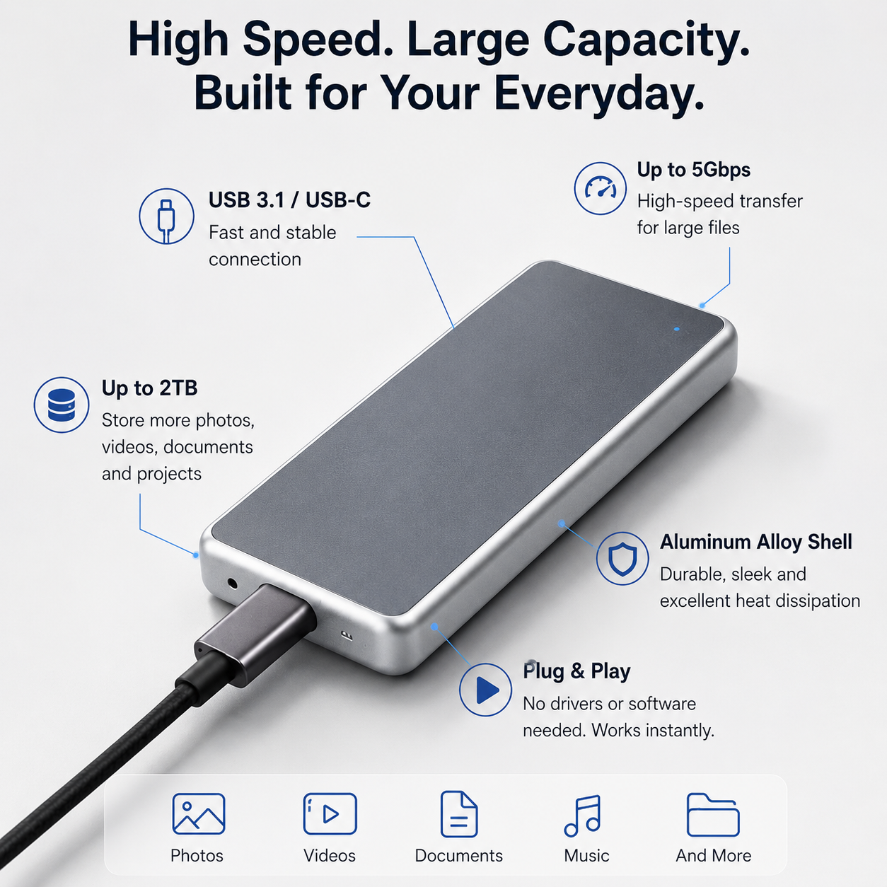 🔥 LAST DAY 49% OFF-Portable External SSD – Protect Your Photos, Videos & Important Files