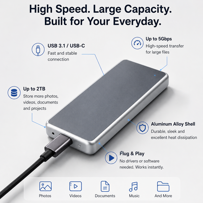 🔥 LAST DAY 49% OFF-Portable External SSD – Protect Your Photos, Videos & Important Files
