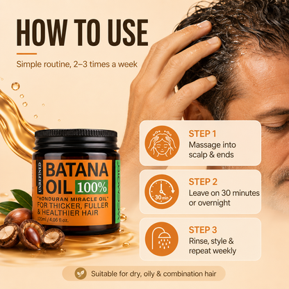 100% Pure Batana Oil Hair Mask | Restore Shine, Moisture & Healthy-Looking Hair