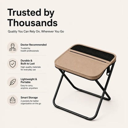 Limited Time 49% OFF | Portable Folding Stool with Storage Bag for Camping, Fishing & Travel
