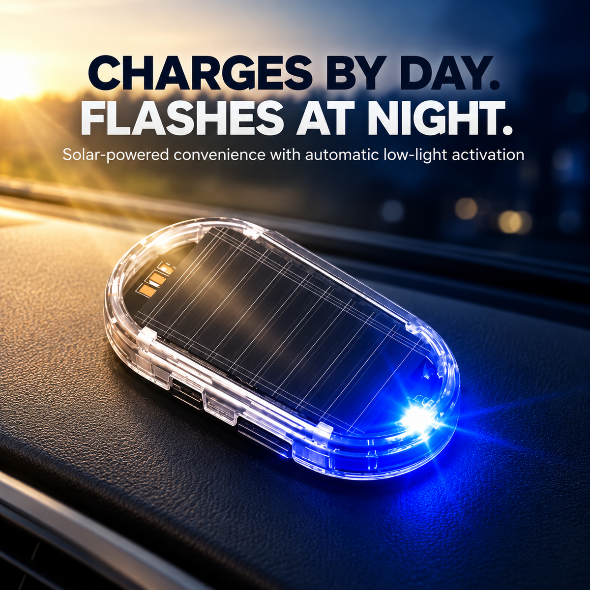 HOT SALE Solar Car Anti-Theft Warning Light – Motion-Sensing LED Security Deterrent, No Wiring Needed