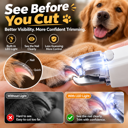 💥 LIMITED TIME 49% OFF 🐾 2-in-1 Pet Nail Clipper & Grinder ✨ LED Light, Low-Noise & Rechargeable