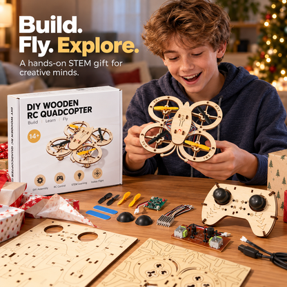 🔥Limited Time-50% OFF🚁DIY Wooden RC Quadcopter Kit – Build Your Own Flying Adventure