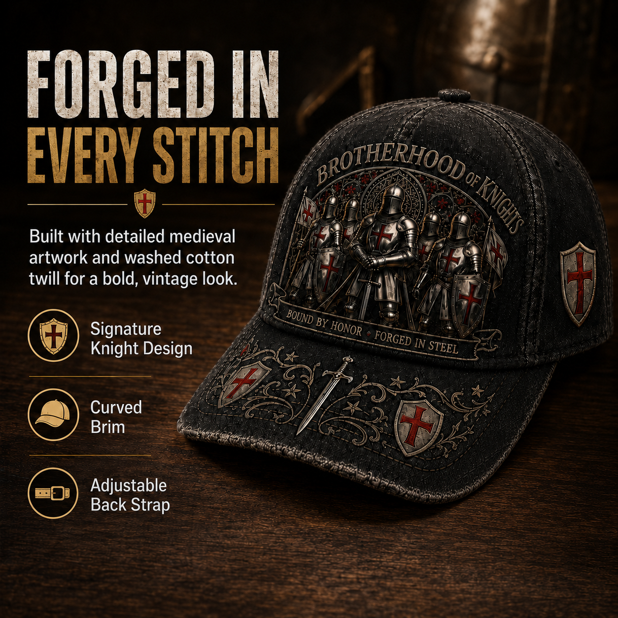 ⚔️ Brotherhood Of Knights Honor Cap 🎁 Free Honor Coin With Every Cap Purchase