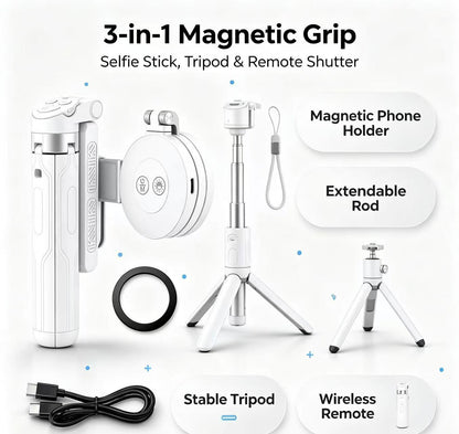 📸LAST DAY 49% OFF-Zoomable Magnetic Palm Grip | Selfie Stick & Tripod
