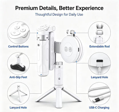 📸LAST DAY 49% OFF-Zoomable Magnetic Palm Grip | Selfie Stick & Tripod