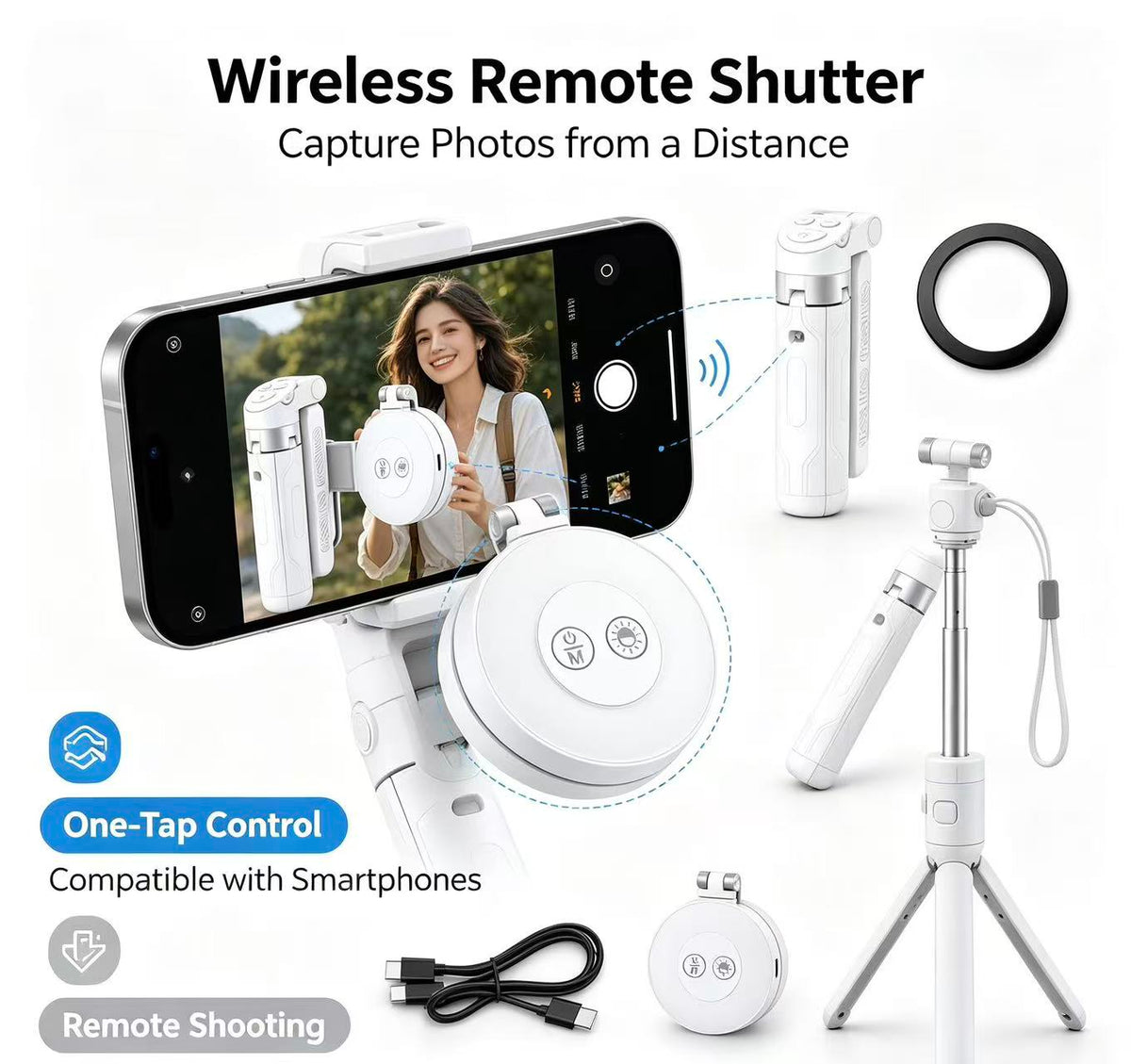 📸LAST DAY 49% OFF-Zoomable Magnetic Palm Grip | Selfie Stick & Tripod