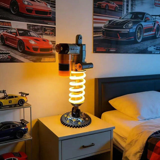 🎁Father's Day Special Sale🔥Inspired Suspension Shock Absorber Lamp - Adjustable LED Light for Gamers & Car Enthusiasts💡