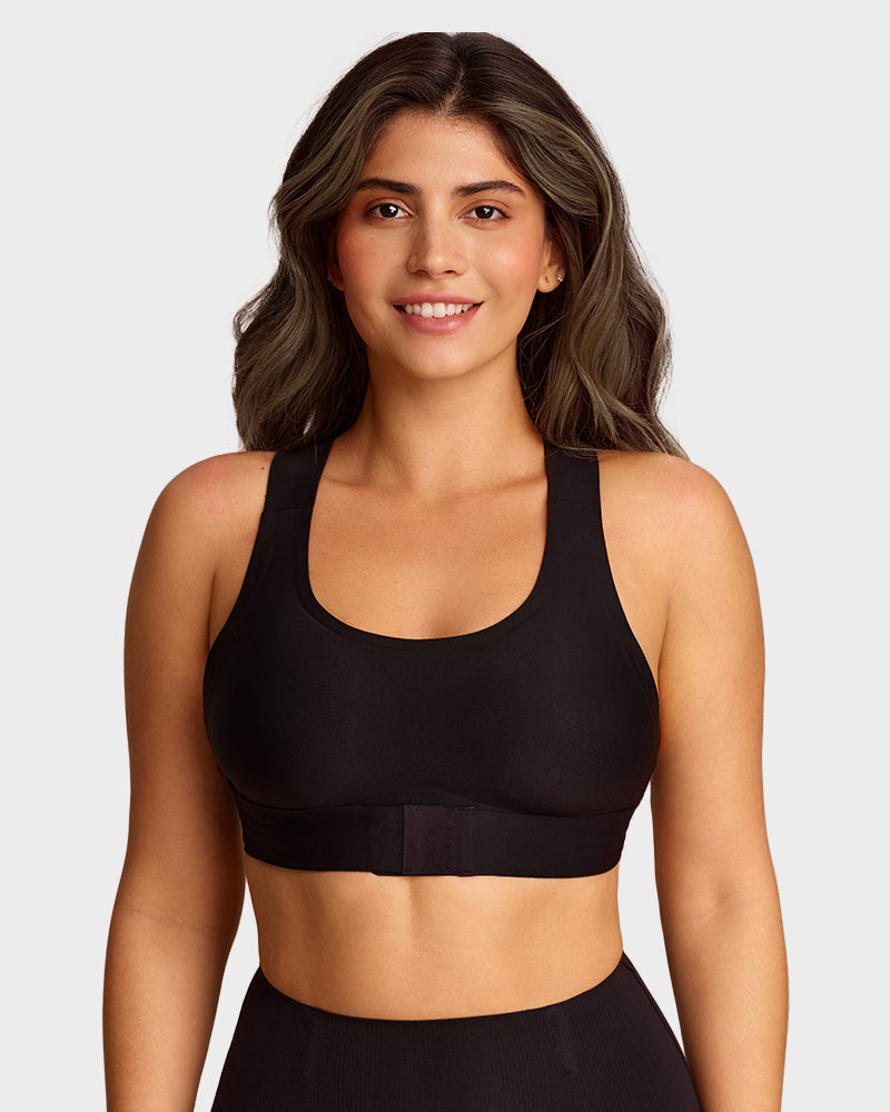 Front Closure Cross-Back Wireless Posture Bra