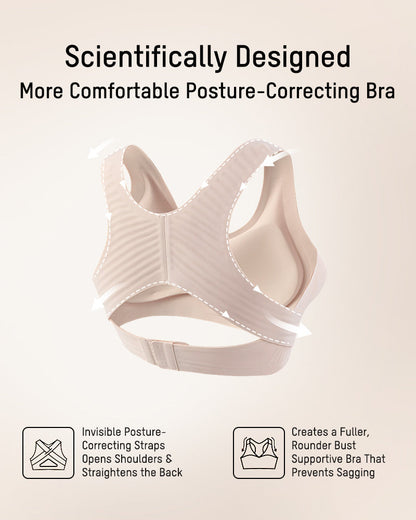 Front Closure Cross-Back Wireless Posture Bra