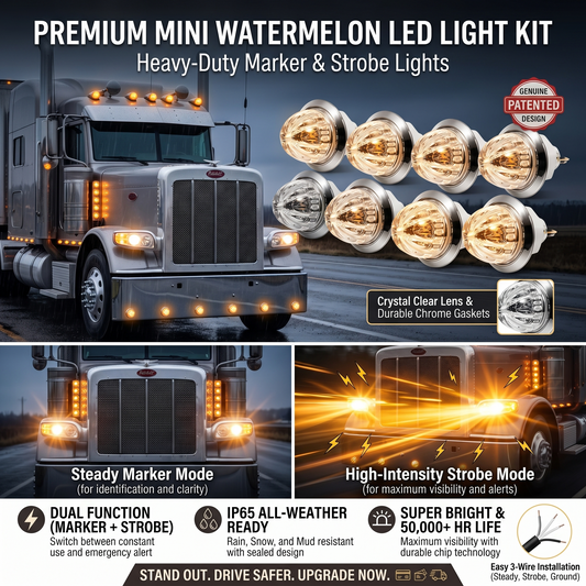 🔥LAST DAY 55% OFF - 3/4 Inch LED Amber Watermelon Side Marker Light