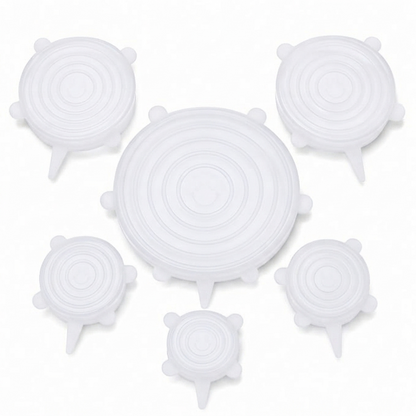 🔥LAST DAY 50% OFF🥗 6-Pack Silicone Stretch Lids – Reusable♻️, BPA-Free & Leak-Proof Covers for Bowls, Pots, Cups & Fruits