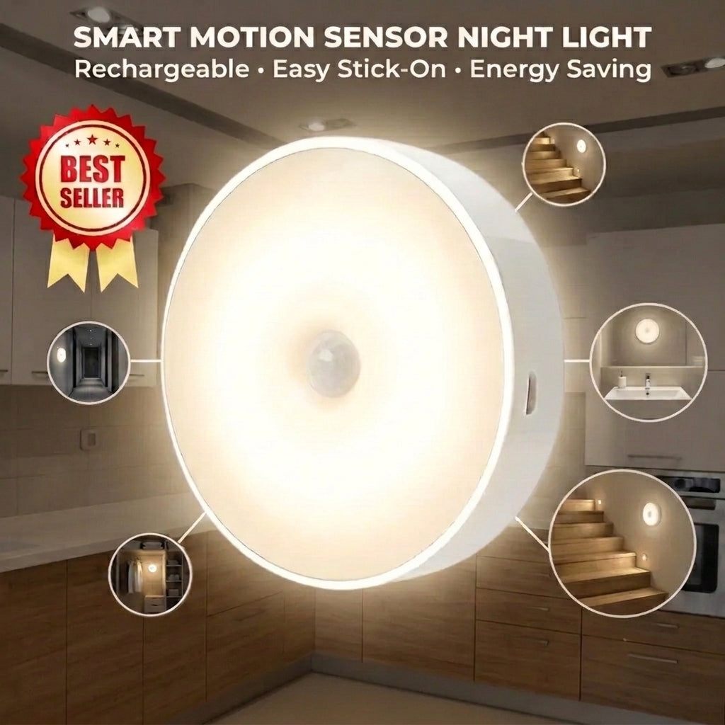 🔥 Motion Sensor Night Light ✨ Lights Up When You Come
