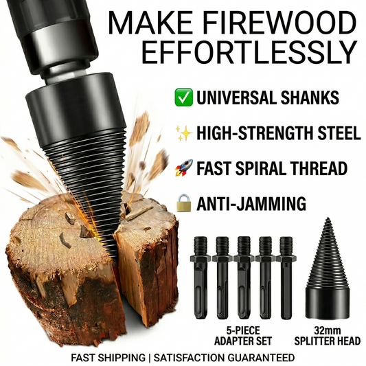 🔥Last Day Sale 49% -Heavy-Duty Spiral Firewood Splitter Drill Bit Set