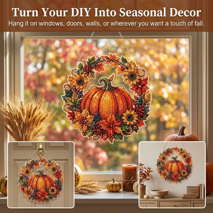 🌟LIMITED-TIME 50% OFF! 🎃Pumpkin Wreath Crystal Wall Decor