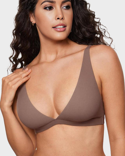 No Padding Plunge Triangle Bralette Bra