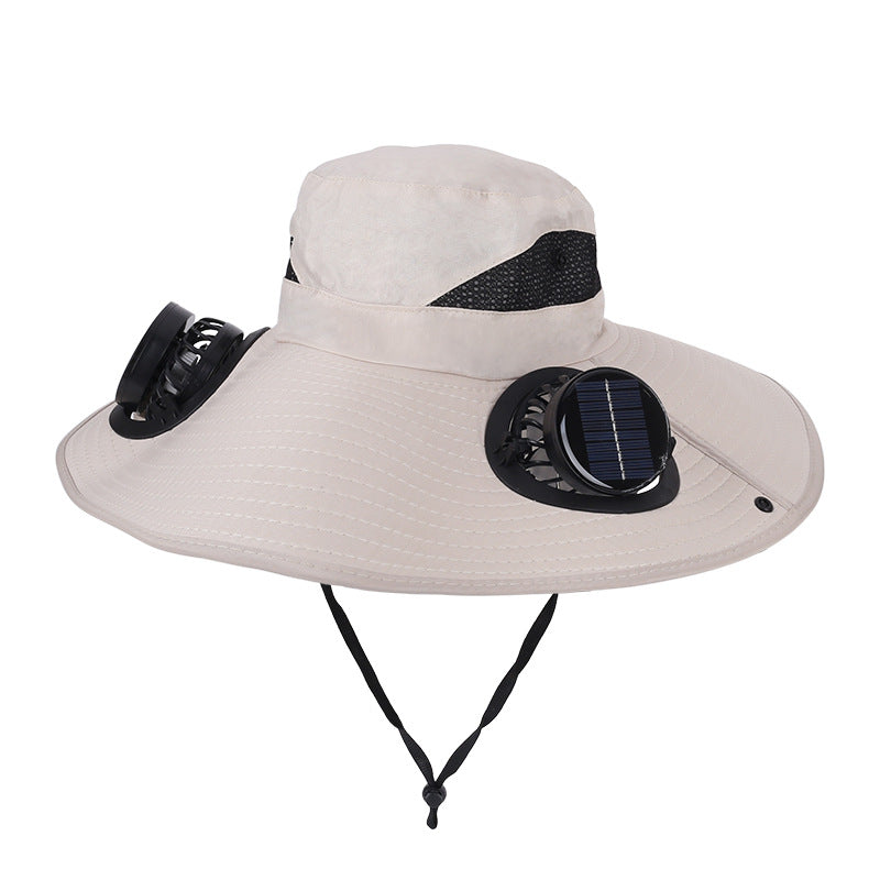 2026 New 3-Solar-Fan Cooling Hat — UPF50+ Sun Protection, Triple-Power Rechargeable, & Water-Resistant