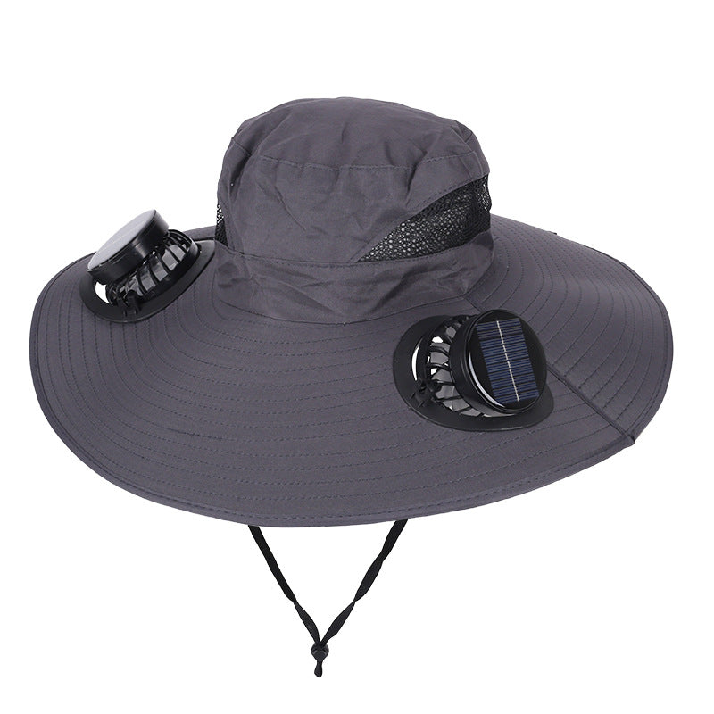 2026 New 3-Solar-Fan Cooling Hat — UPF50+ Sun Protection, Triple-Power Rechargeable, & Water-Resistant