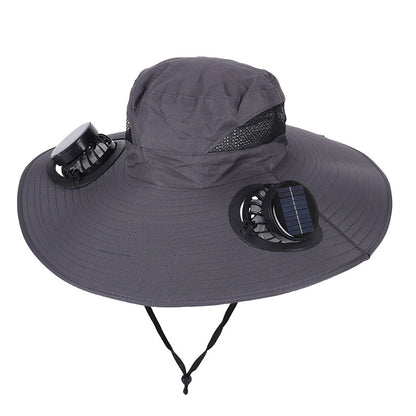 2026 New 3-Solar-Fan Cooling Hat — UPF50+ Sun Protection, Triple-Power Rechargeable, & Water-Resistant