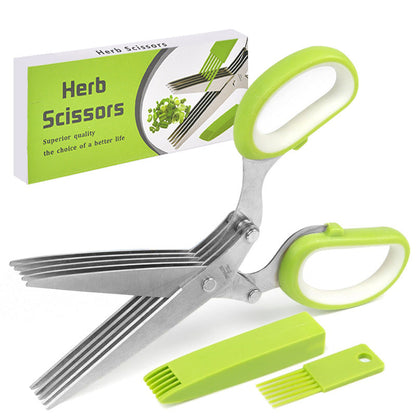 🔥LAST DAY 49% OFF🔥✂️ 5‑Blade Scissors, Multipurpose Kitchen Shears with Safety Cover & Cleaning Comb