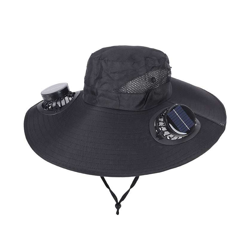2026 New 3-Solar-Fan Cooling Hat — UPF50+ Sun Protection, Triple-Power Rechargeable, & Water-Resistant