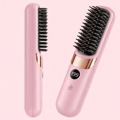 🔥HOT SALE 49% OFF💇‍♀️🔥 3-in-1 Cordless Hair Straightening Brush – Straighten, Curl & Detangle – USB-C Rechargeable with 4 Heat Settings – Perfect Hair Anywhere! ✨
