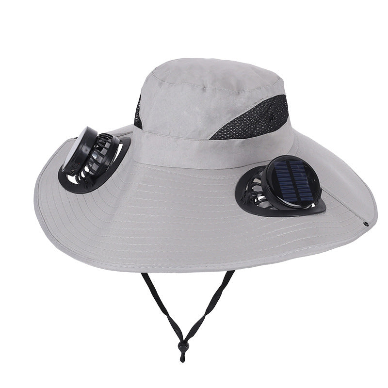 2026 New 3-Solar-Fan Cooling Hat — UPF50+ Sun Protection, Triple-Power Rechargeable, & Water-Resistant
