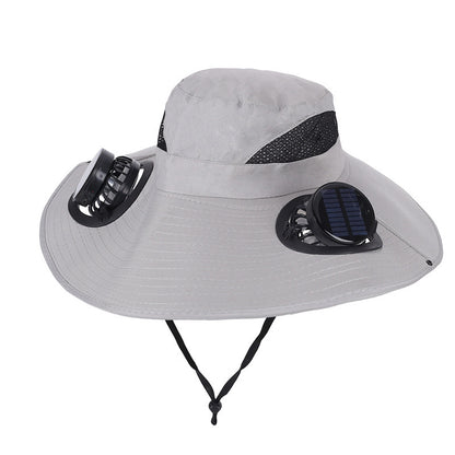 2026 New 3-Solar-Fan Cooling Hat — UPF50+ Sun Protection, Triple-Power Rechargeable, & Water-Resistant