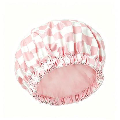 📢49% OFF !!Large Waterproof Reusable Shower Cap, Elastic Washable Bath Cap for Long Curly Hair Spa Travel