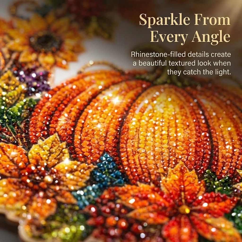 🌟LIMITED-TIME 50% OFF! 🎃Pumpkin Wreath Crystal Wall Decor