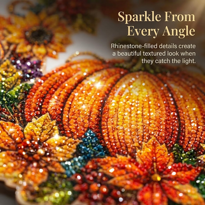 🌟LIMITED-TIME 50% OFF! 🎃Pumpkin Wreath Crystal Wall Decor