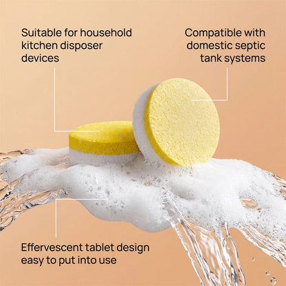 🍋Lemon-Scented Garbage Disposal Cleaning Tablets – Deep Clean & Freshen Drains (12 Pack)