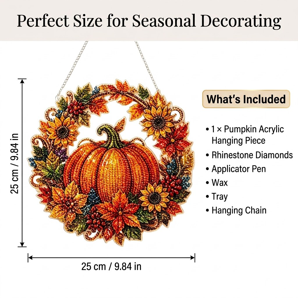 🌟LIMITED-TIME 50% OFF! 🎃Pumpkin Wreath Crystal Wall Decor