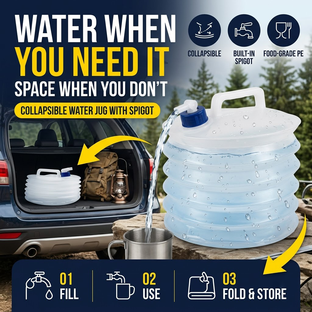 Collapsible Water Jug with Spigot