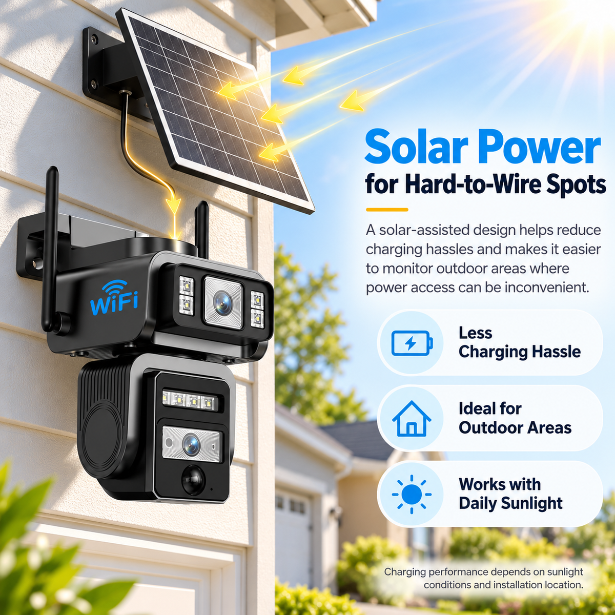 🔥Limited Time 50% OFF🔥  2K Solar WiFi Security Camera – Dual-Lens PTZ, AI Auto Tracking