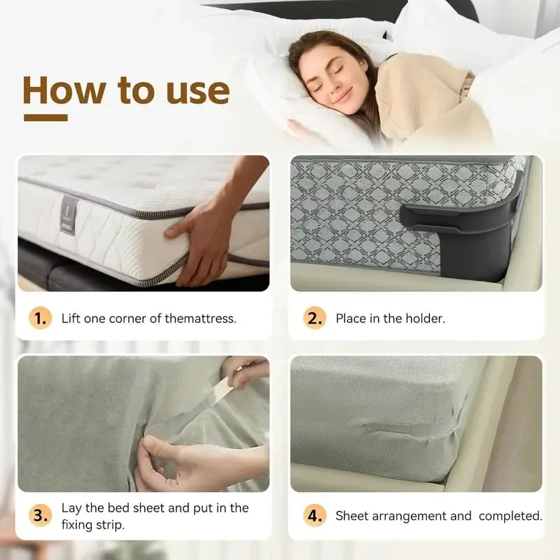🔥4-Pack Universal Heavy-Duty Bed Sheet Holder Straps No-Slip Peace of Mind