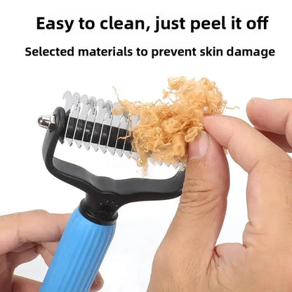 VeroGroom™ 2-in-1 Pet Undercoat Rake | Professional Double-Sided Dematting & Deshedding Tool for Dogs ✨🐕