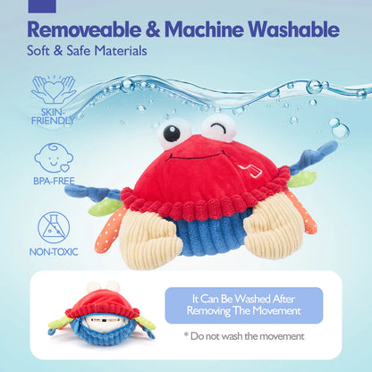 🦀Musical Interactive Bouncing Crab Plush Toy - 48 Songs & Recording Feature, Dancing Walking Moving Bouncing🥰