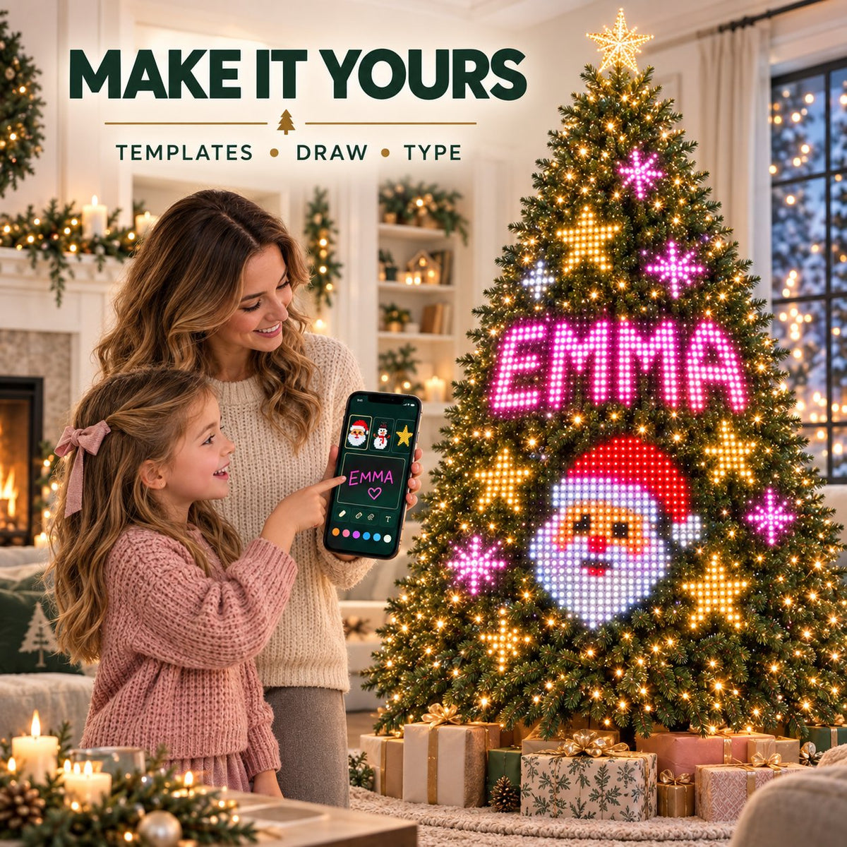 🎄 Smart Animated Christmas Tree Lights | App-Controlled LED Holiday Display ✨