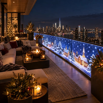 🎄 Smart App-Controlled LED Curtain Lights – Animated Holiday Balcony Display