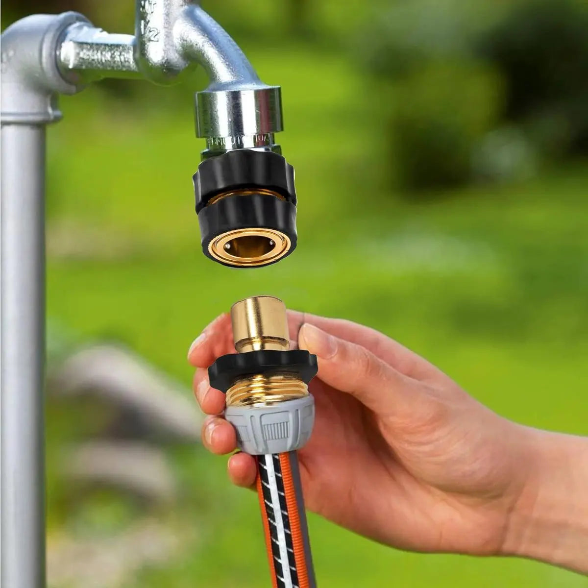 VeroFlow™ 1-Second Snap Hose Connector Kit – Premium 3/4" Aluminum Quick Connect Fittings – Precision Leak-Free Design 🌊🛡️