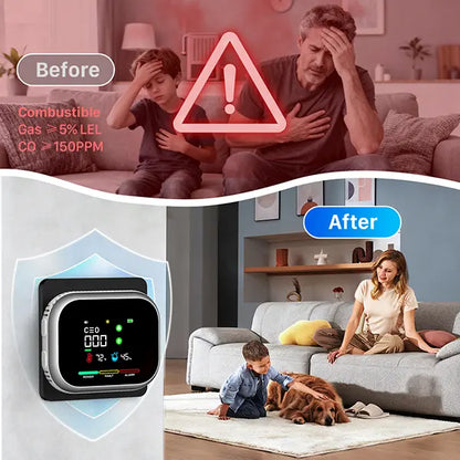 🔥Limited Time 50% OFF🔥6-in-1 Gas & CO Detector with Temp Humidity Monitor