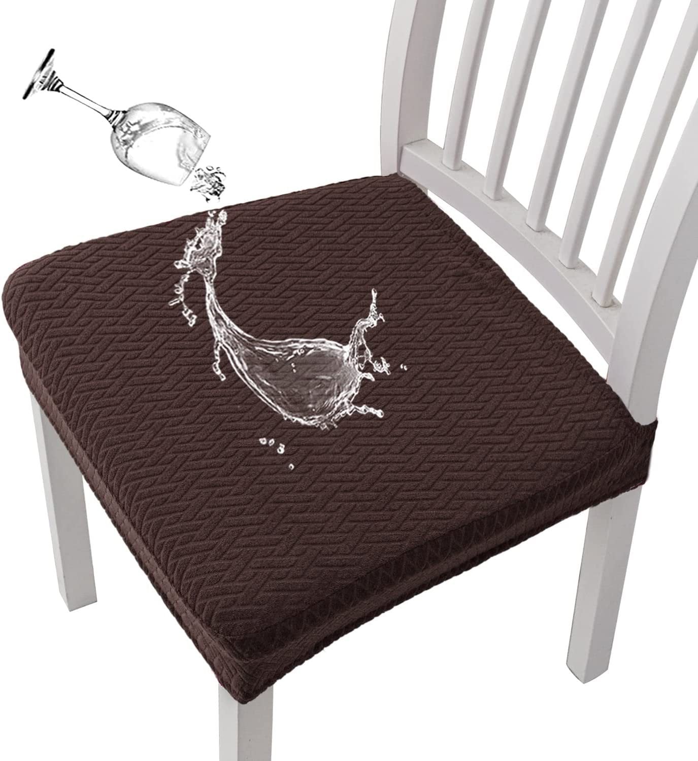 Jacquard Chair Cover – Stretch Fabric, Waterproof & Reusable