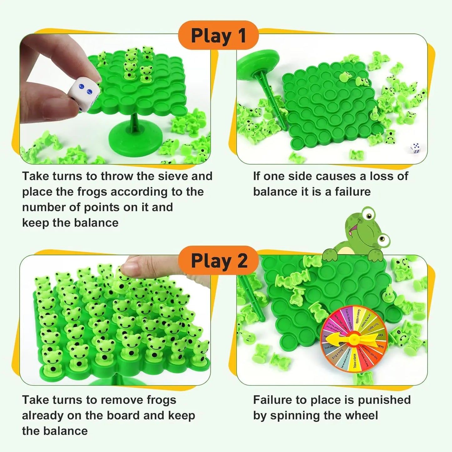 🐸Frog Balance Tree Game, Kids Educational Balance Toy, Multiplayer Family Desktop Interactive Board Game🎲