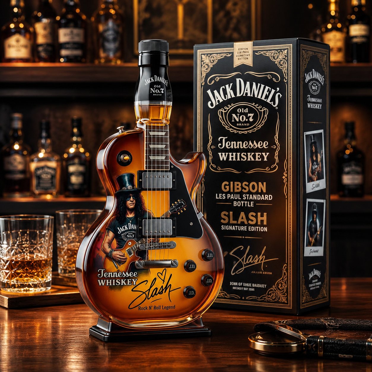 🎁 Father’s Day 49% OFF – 👨‍🎤🤘Appetite for Rock: Vintage Sunburst Guitar Figurine Spirit Bottle🎸✨