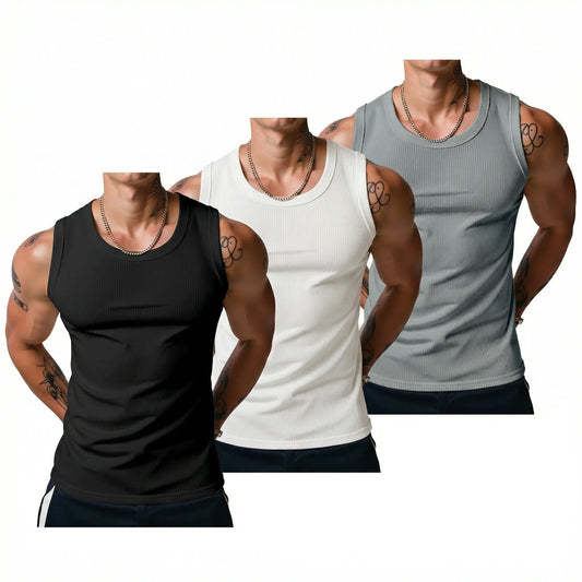 ⚡Hot Sales 49% OFF🔥Men's  Wide Strap Ribbed Tank Top