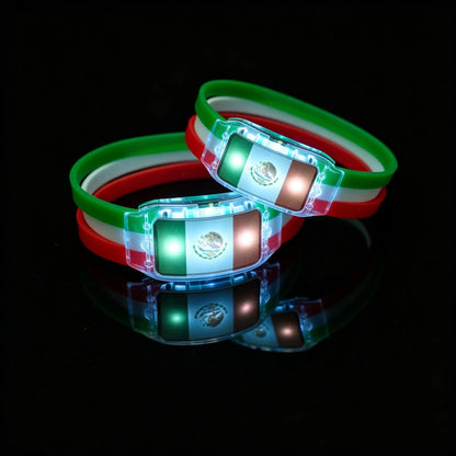 2PCS LED Light Up National Flag Wristbands