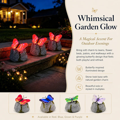 🥳SUMMER HOT SALE ✨🦋Illuminated Butterfly Stone Garden Light