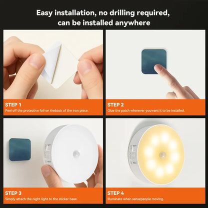 🔥 Motion Sensor Night Light ✨ Lights Up When You Come